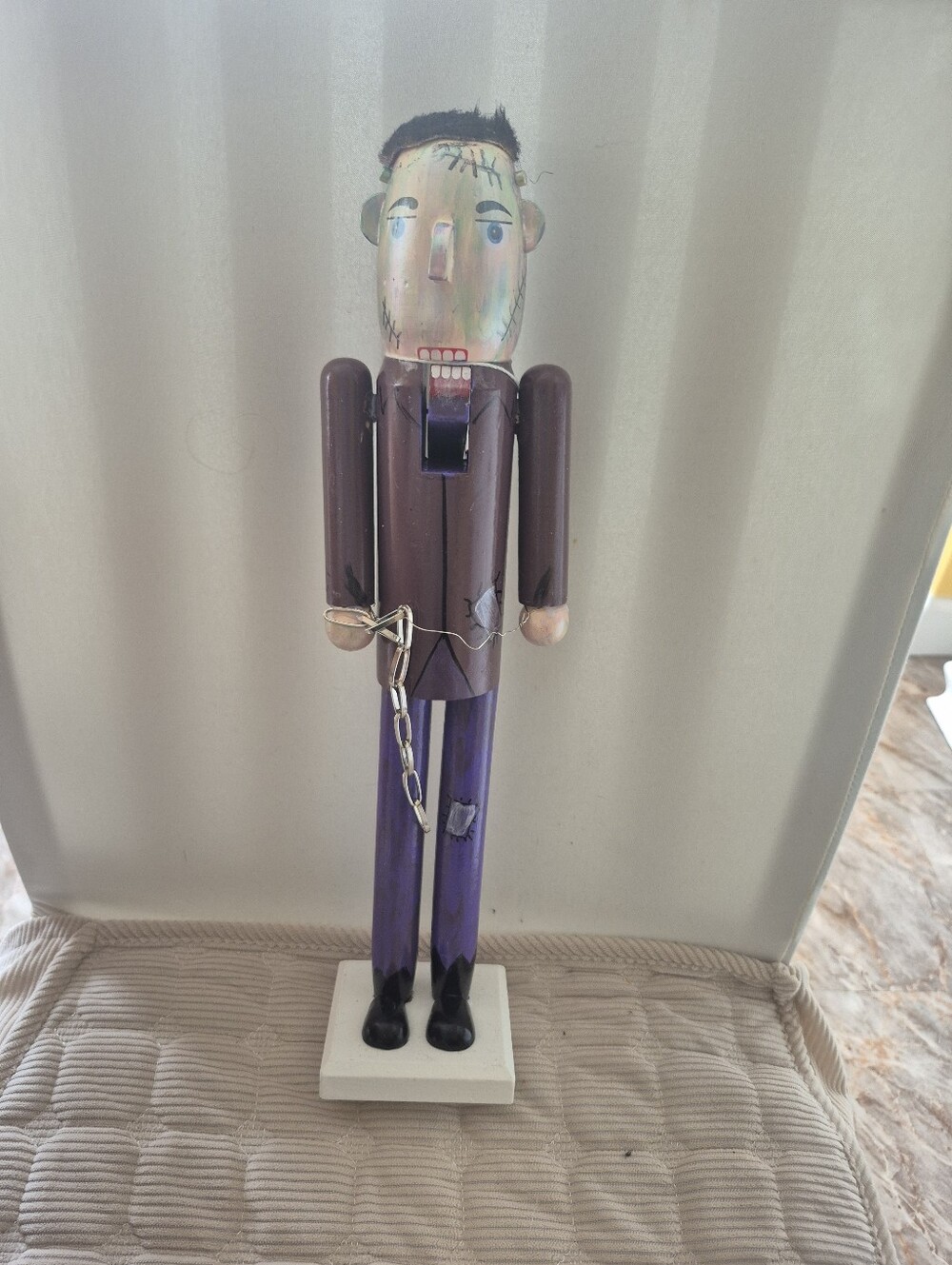 Halloween Nutcracker Frankenstein Hand-Painted Purple and Brown